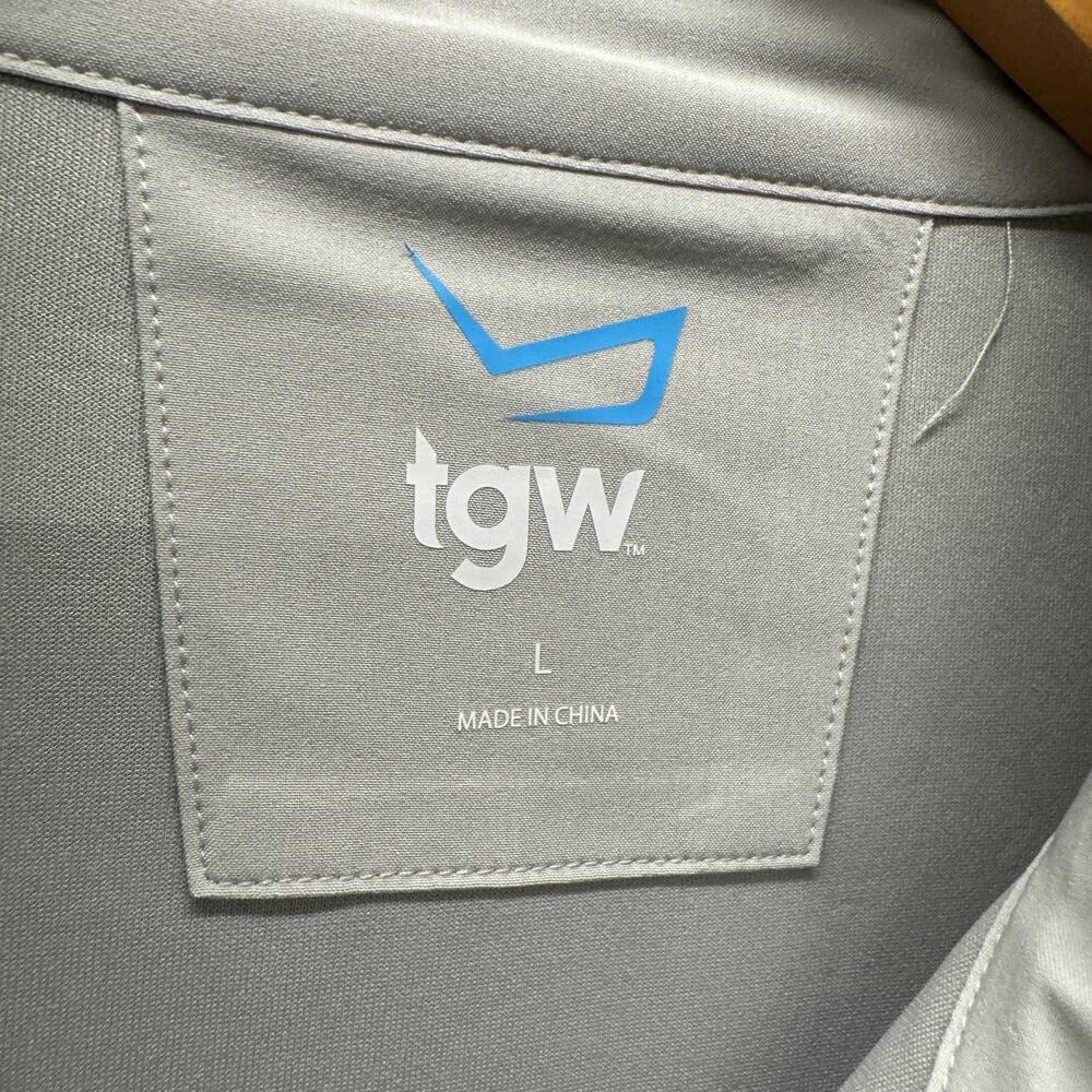 TGW Golf Jacket 1/2 Zip Pullover Gray Lightweight Windbreaker + Pockets Mens L - Picture 2 of 9